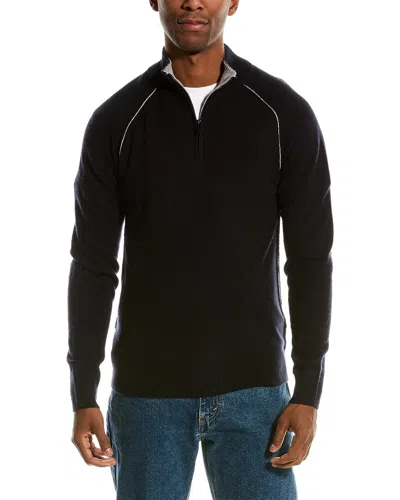 Naadam Wool & Cashmere-blend 1/4-zip Mock Sweater In Blue