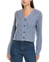 Naadam Wool & Cashmere-blend Cardigan In Blue