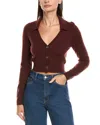 Naadam Wool & Cashmere-blend Cardigan In Burgundy