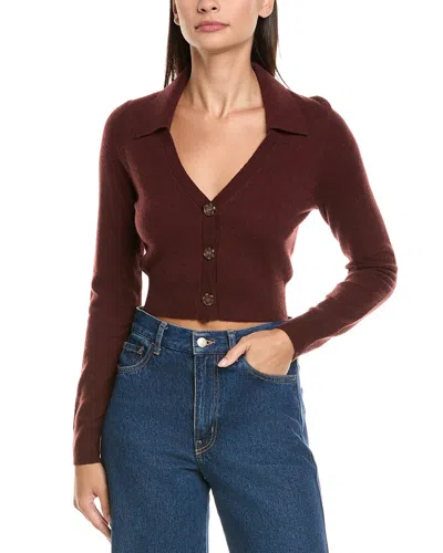 Naadam Wool & Cashmere-blend Cardigan In Burgundy