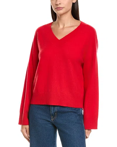 Naadam Super Luxe Cashmere V-neck Sweater In Firecracker Red