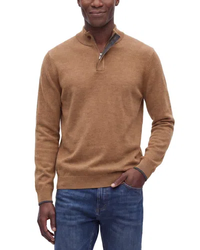 Naadam Wool & Cashmere-blend 1/4-zip Mock Neck Sweater In Brown