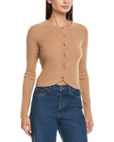 Naadam Wool & Cashmere-blend Cardigan In Tan