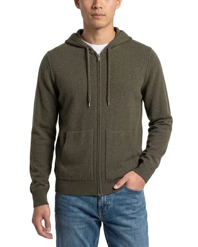 Naadam Wool & Cashmere-blend Full Zip Hoodie In Green