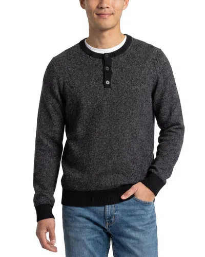 Naadam Wool & Cashmere-blend Marled Henley Sweater In Black