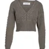 NAADAM WOOL CASHMERE CABLE MIX CROPPED CARDIGAN