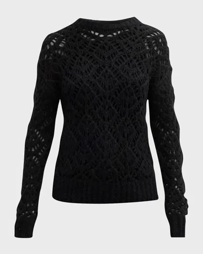 Naadam Wool-cashmere Open Stitch Sweater In Black