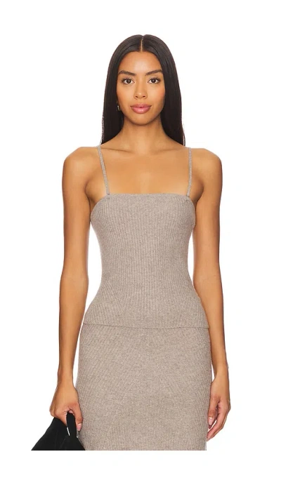 Naadam Wool Cashmere Ribbed Convertible Cami In Beige