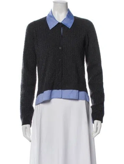 Pre-owned Naadam Wool Colorblock Pattern Sweater In Gray