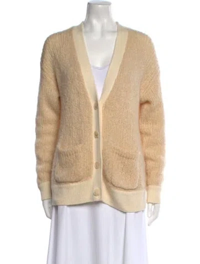 Pre-owned Naadam Wool Colorblock Pattern Sweater In Neutral