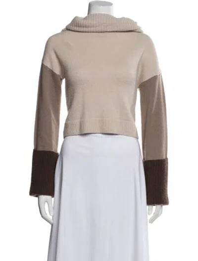 Pre-owned Naadam Wool Colorblock Pattern Sweater In Neutral