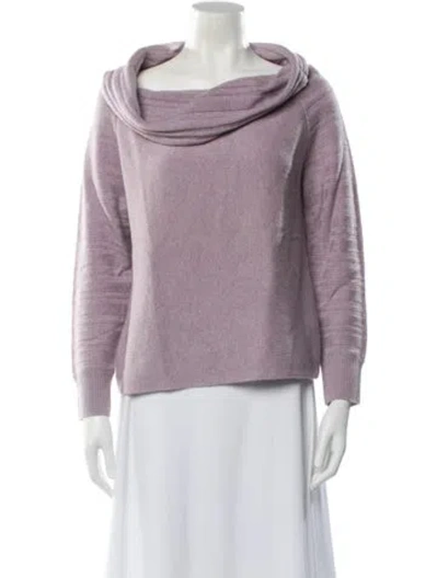 Pre-owned Naadam Wool Cowl Neck Sweater In Purple