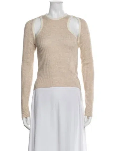 Pre-owned Naadam Wool Crew Neck Sweater W/ Tags In Neutral
