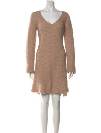 Pre-owned Naadam Wool Knee-length Dress In Neutrals