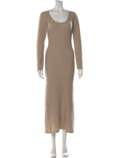 Pre-owned Naadam Wool Long Dress In Neutral