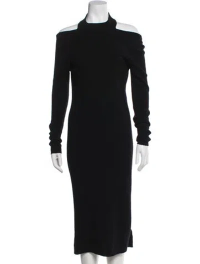 Pre-owned Naadam Wool Midi Length Dress In Black