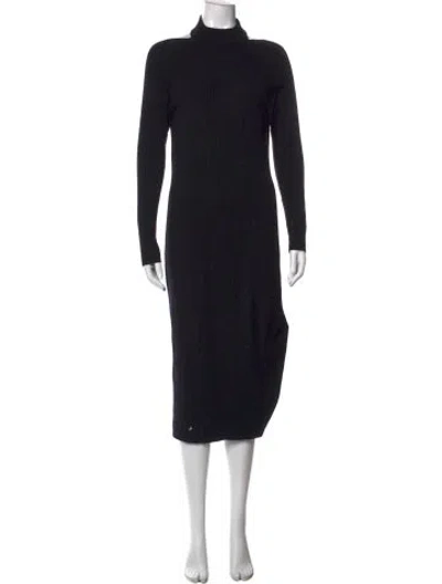 Pre-owned Naadam Wool Midi Length Dress In Black