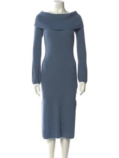 Pre-owned Naadam Wool Midi Length Dress In Blue