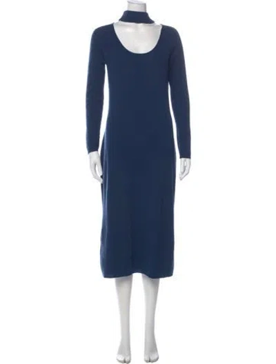 Pre-owned Naadam Wool Midi Length Dress In Blue