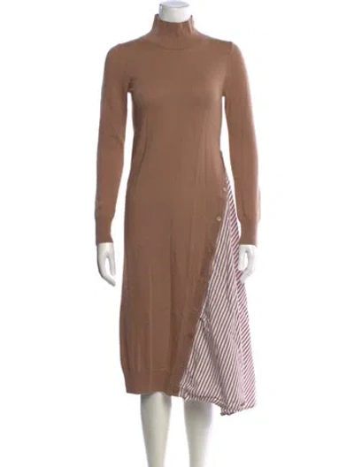 Pre-owned Naadam Wool Midi Length Dress In Brown
