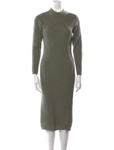 Pre-owned Naadam Wool Midi Length Dress In Green