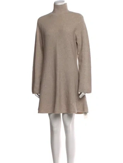 Pre-owned Naadam Wool Mini Dress In Neutral