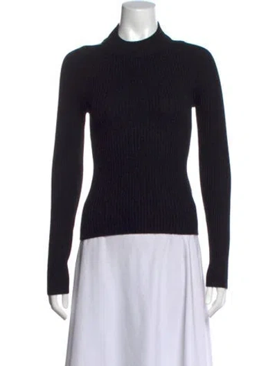 Pre-owned Naadam Wool Mock Neck Sweater In Black