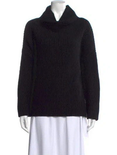 Pre-owned Naadam Wool Mock Neck Sweater In Black