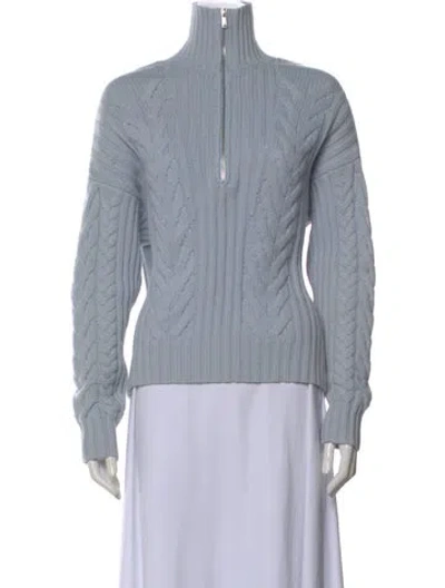 Pre-owned Naadam Wool Mock Neck Sweater In Blue