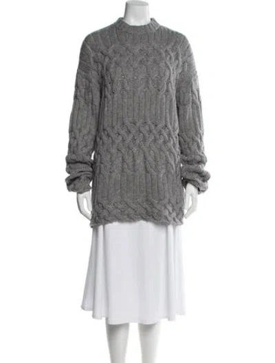 Pre-owned Naadam Wool Mock Neck Sweater In Gray