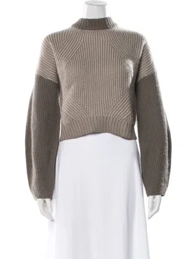 Pre-owned Naadam Wool Mock Neck Sweater In Gray