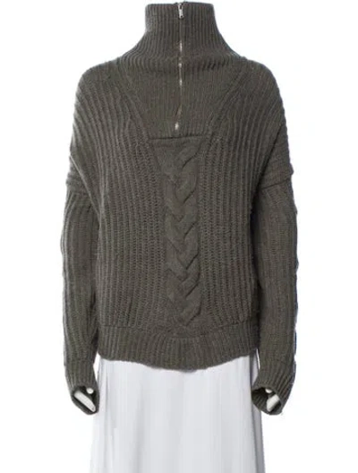 Pre-owned Naadam Wool Mock Neck Sweater In Grey