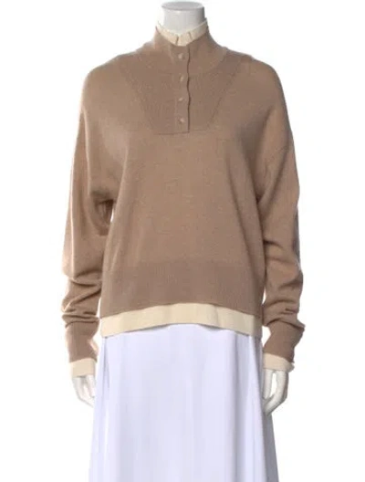 Pre-owned Naadam Wool Mock Neck Sweater In Neutral