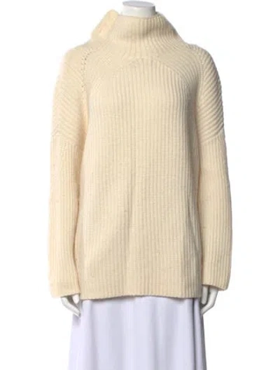 Pre-owned Naadam Wool Mock Neck Sweater In Neutral
