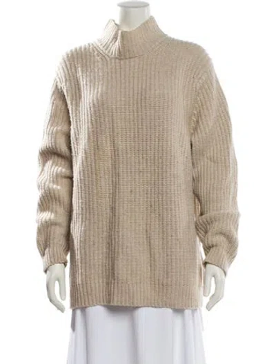 Pre-owned Naadam Wool Mock Neck Sweater In Neutral