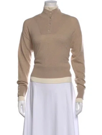Pre-owned Naadam Wool Mock Neck Sweater In Neutral