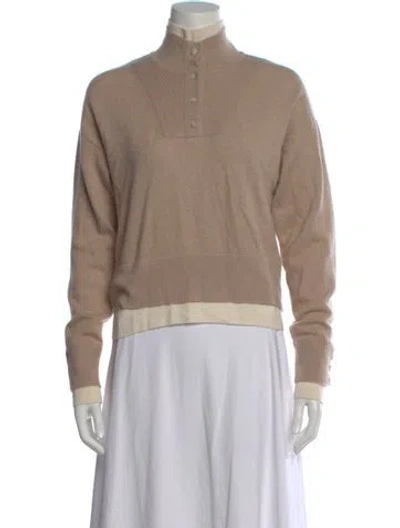 Pre-owned Naadam Wool Mock Neck Sweater In Neutral