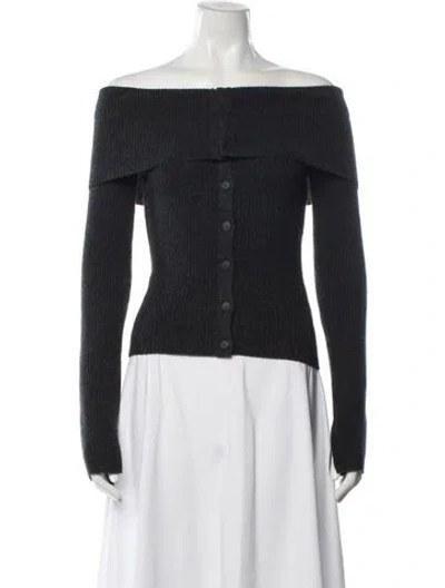Pre-owned Naadam Wool Off-the-shoulder Sweater In Black