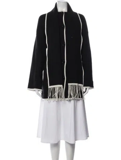 Pre-owned Naadam Wool Open Front Sweater In Black