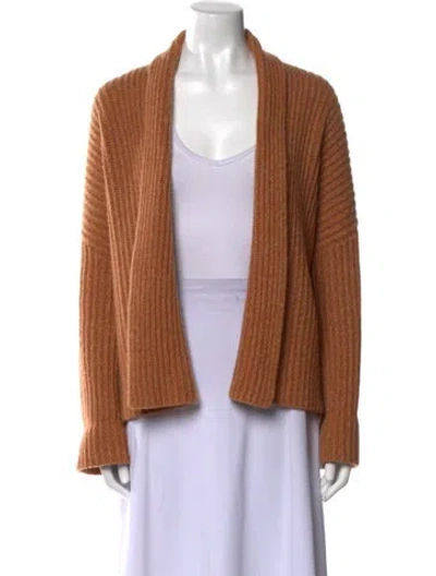 Pre-owned Naadam Wool Open Front Sweater In Brown