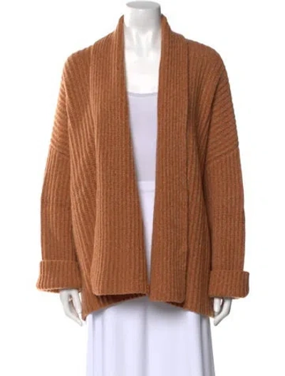 Pre-owned Naadam Wool Open Front Sweater In Brown