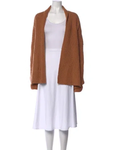 Pre-owned Naadam Wool Open Front Sweater In Brown