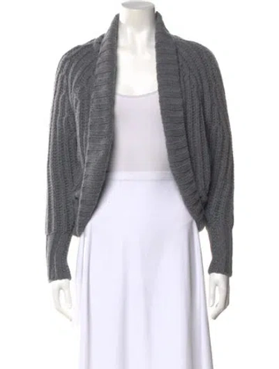 Pre-owned Naadam Wool Open Front Sweater In Gray