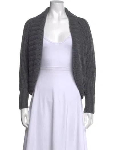 Pre-owned Naadam Wool Open Front Sweater In Gray