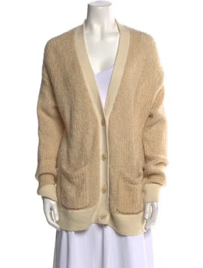 Pre-owned Naadam Wool Open Front Sweater In Neutral