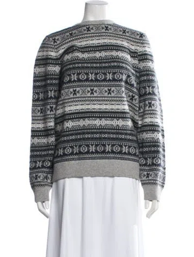 Pre-owned Naadam Wool Patterned Sweater W/ Tags In Grey
