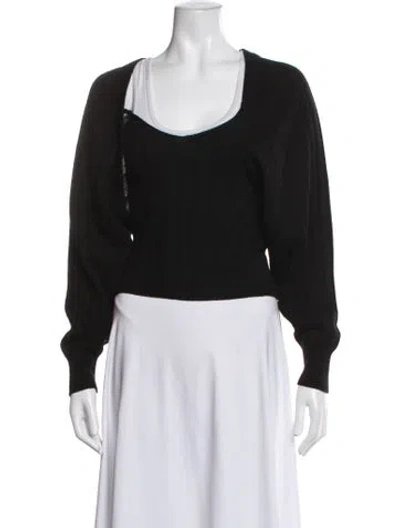 Pre-owned Naadam Wool Scoop Neck Sweater W/ Tags In Black