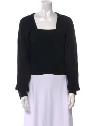 Pre-owned Naadam Wool Square Neckline Sweater In Black