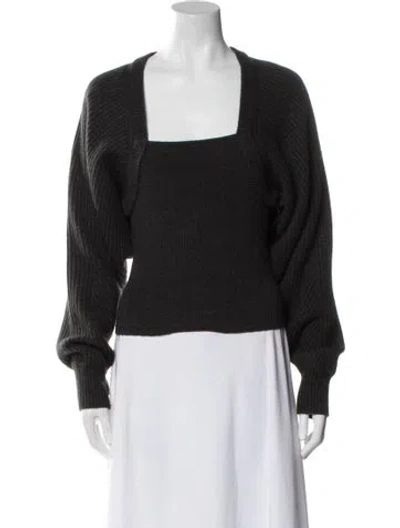 Pre-owned Naadam Wool Square Neckline Sweater In Black