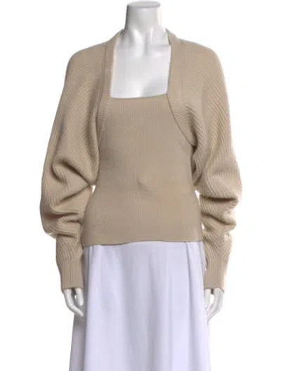 Pre-owned Naadam Wool Square Neckline Sweater In Neutral